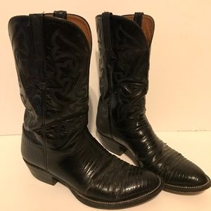 Men's Lucchese Tego Lizard Skin Boots Size 10.5